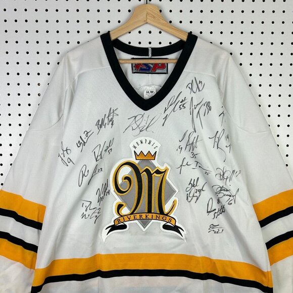 Mississippi Riverkings Hockey Jersey Sz Large Team Signed READ Stitched SP CHL - Picture 1 of 8